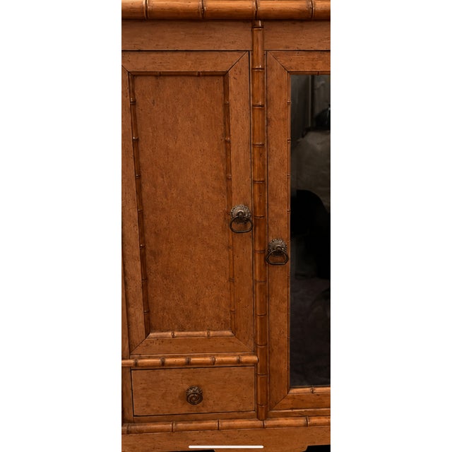 Antique Miniature Birdseye Maple/*Pine Chinoiserie Wooden Armoire For Sale - Image 18 of 18
