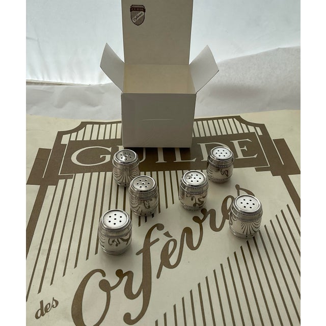 Metal 1970s Individual Salt Shakers, Barrel Shape - Set of 6 For Sale - Image 7 of 10