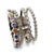 Designer Inspired - on trend Multi Color Sapphire Diamond 14 Karat White Gold Stacked Band There are 12 Round Cut Multi...