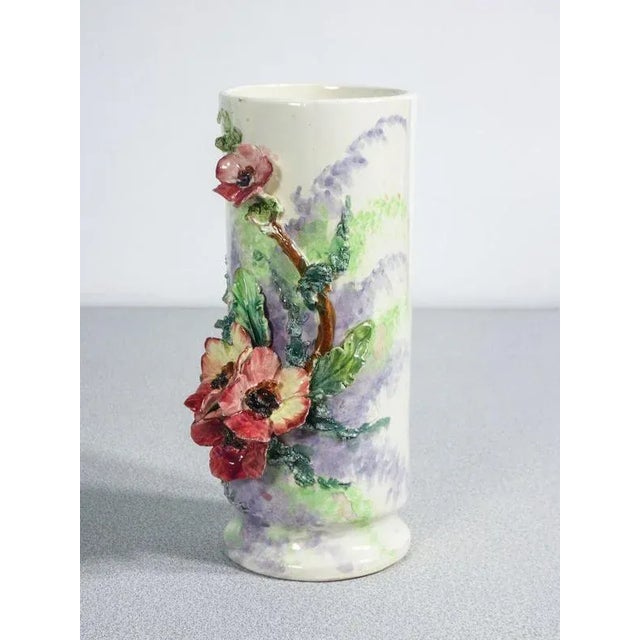 Barbotine Ceramic Vases, France, 1930s, Set of 2 For Sale - Image 6 of 13