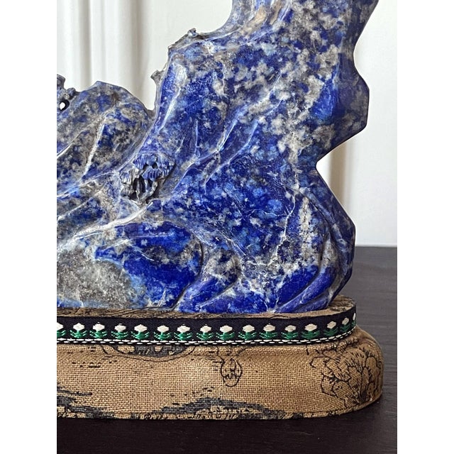 Chinese Carved Lapis Lazuli Scholar Stone For Sale - Image 9 of 14