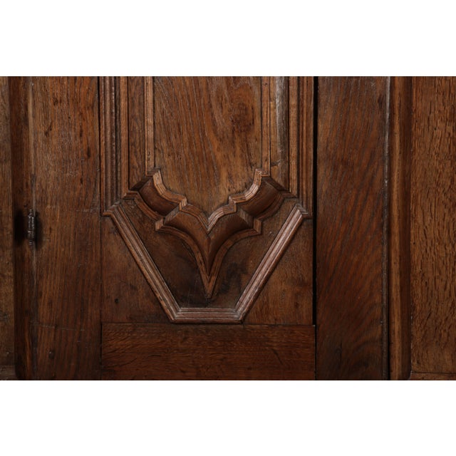 Brown Antique Baroque Cabinet with Bastion Panels, 1730 For Sale - Image 8 of 18