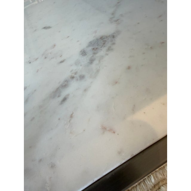 Mid 20th Century Style Marble + Steel Coffee Table For Sale - Image 9 of 12