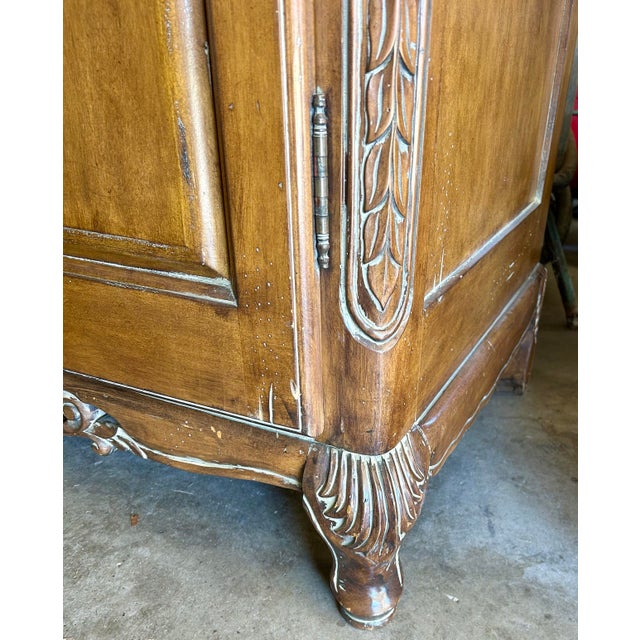 Late 20th Century Ethan Allen French Country Style Armoire Desk, Attributed For Sale - Image 9 of 12