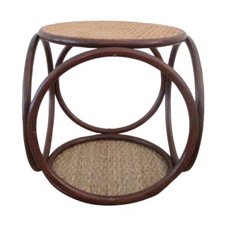 Thonet Style Bentwood Canned Topped Stool For Sale