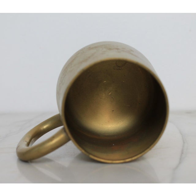 Brass Vintage Etched Brass Mug For Sale - Image 8 of 9
