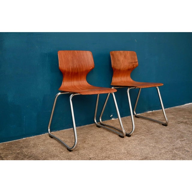 Pagwood Children's Chairs with Chrome Sled Base by Elmar Flötotto, 1970s, Set of 2 For Sale - Image 4 of 9