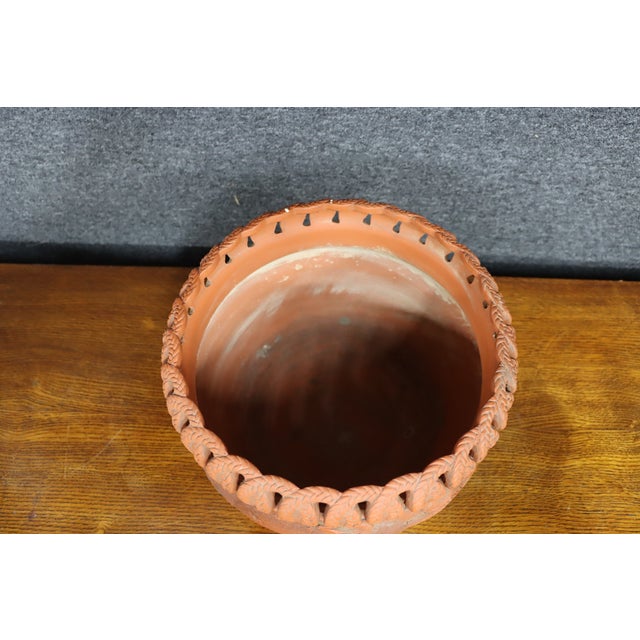 Mid 20th Century Japanese Tokoname Ware Dragon Motif Terracotta Jardinère For Sale - Image 5 of 11
