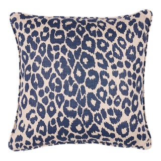 Schumacher Iconic Leopard 22" Pillow in Ink/Natural For Sale