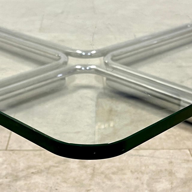 Mid-Century Modern Large Vintage 784 Coffee Table in Chromed Steel and Glass by Gianfranco Frattini for Cassina, 1970s For Sale - Image 3 of 10
