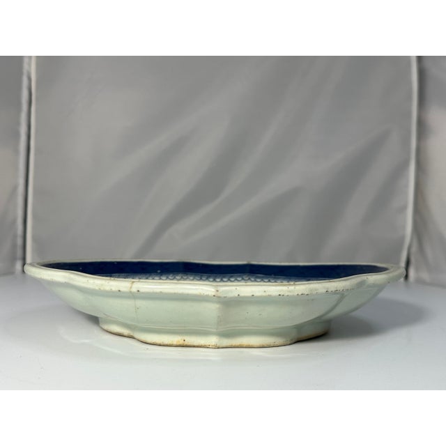 Antique Chinese Canton Blue & White Vegetable Dish, c. 1860 For Sale - Image 9 of 10