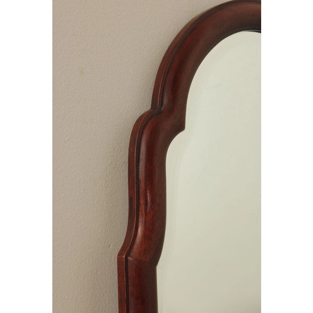 Brown Queen Anne Style Solid Mahogany Keyhole Wall Mirror For Sale - Image 8 of 12