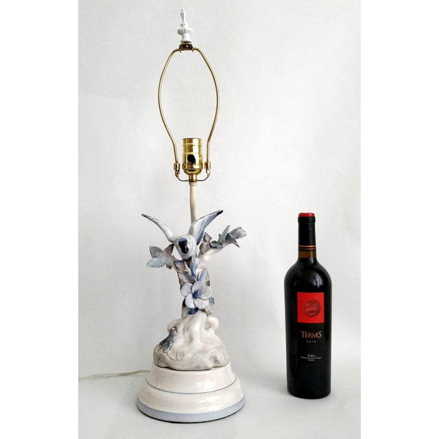 Arzbeg Porcelain Lamp Porcelain Bird Restored For Sale - Image 4 of 12