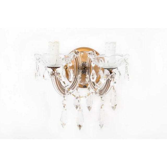 Crystal Sconces, France, 1950s, Set of 2 For Sale - Image 3 of 7