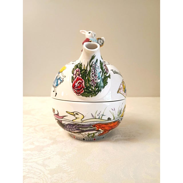 Paul Cardew Alice in Wonderland Tea for One Whimsical Stacking Teapot Cup Set White Rabbit & Dormouse Salt & Pepper Shakers - Set of 3 For Sale - Image 4 of 18