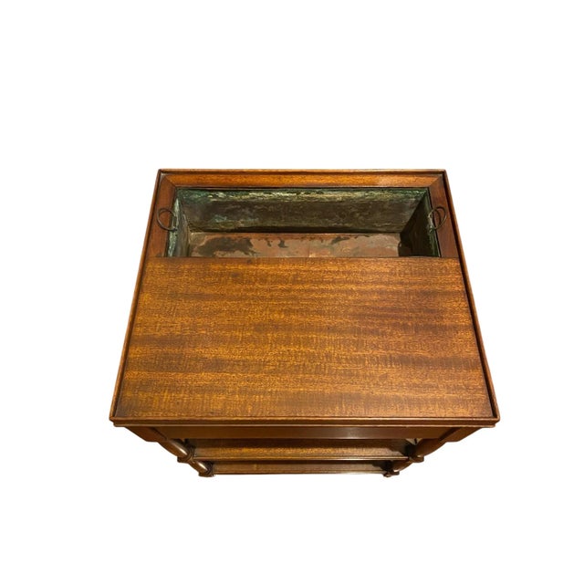 Traditional Pair of Antique 1920s–1930s Regency Revival Mahogany Side Tables With Integral Jardinières For Sale - Image 3 of 11