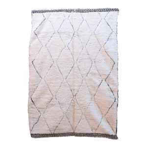 White Beni Ourain Rug - 6'8" X 9'7" Ft