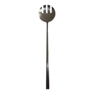 Vintage Mid-Century Modern Stainless Steel Serving Round Fork, Made in Japan For Sale