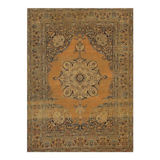 Persian Pasargad Rust Persian Antique Tabriz Hajijalili Rug- 4'7'' X 6'2'' For Sale - Image 3 of 3