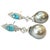 Bochic "Orient" Vintage Blue Appetite & White Topaz Earrings Set 18K Gold&Silver For Sale - Image 17 of 18
