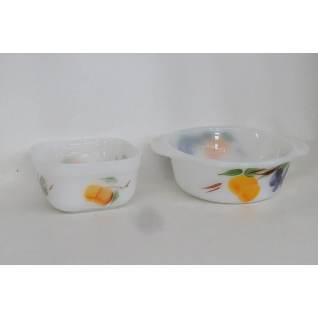 Anchor Hocking Mid 20th Century Anchor Hocking Fire King Fruit Mixing Serving Bowls Milk Glass Set of Four 4720b For Sale - Image 4 of 17