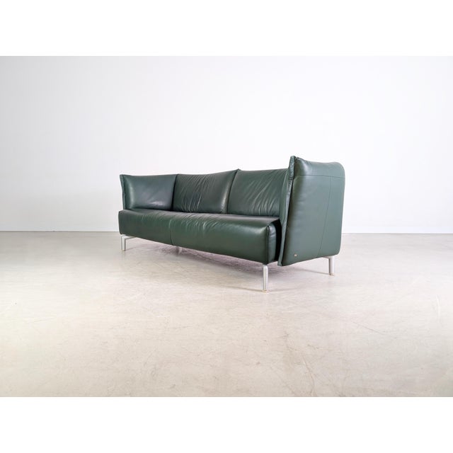 Postmodern Vintage Sofa in Leather from Rolf Benz For Sale - Image 3 of 12