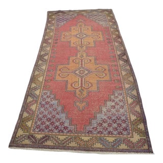 1960s Handknotted Floral Orange Rug For Sale