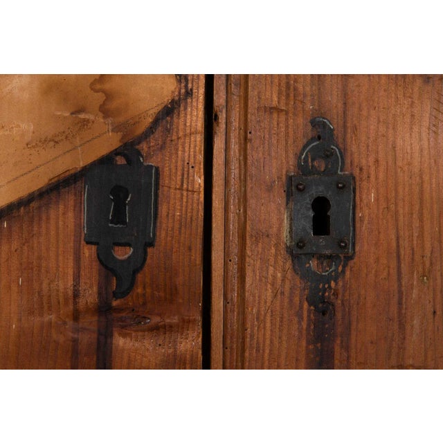 Pair of French Worn Pine Decoupage & Trompe l'Oeil Doors For Sale - Image 9 of 18