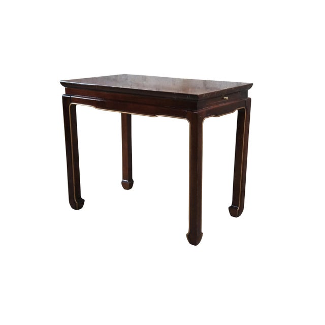 Mid 20th Century Chinese Chinoiserie Ming Style Side Accent Table With Pull Out Tray Shelf For Sale - Image 13 of 13