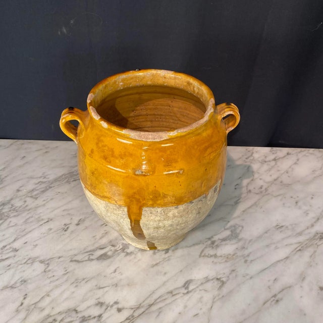 French Confit Pot With Yellow Glaze From the 19th Century #8366 For Sale In Portland, ME - Image 6 of 7