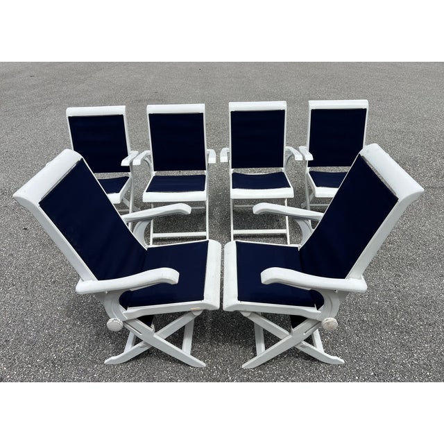 Mid-Century Modern Dining or Patio Chairs by French Maker Triconfort 6 Piece For Sale - Image 4 of 18