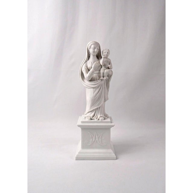 Ceramic, Porcelain and Bisque Virgin Mary and Child, 19th Century For Sale - Image 13 of 13