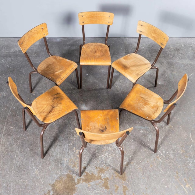 Vintage French Stacking Dining Chairs, 1950s, Set of 4 For Sale - Image 10 of 13