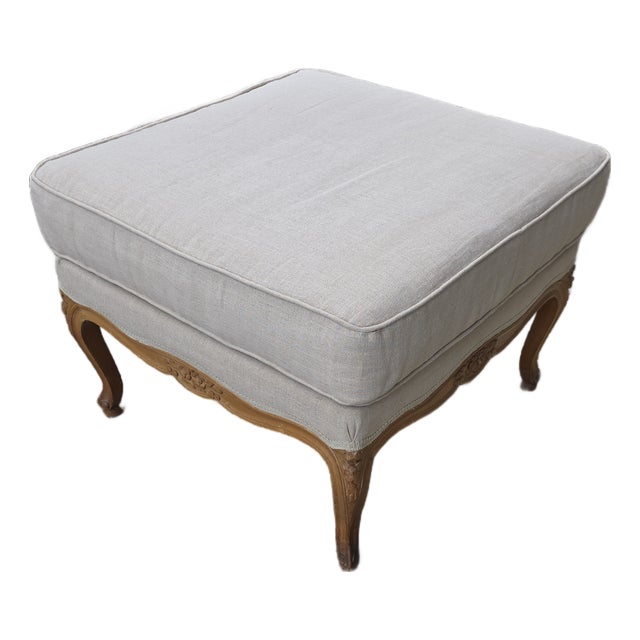 Vintage French Style Square Ottoman For Sale