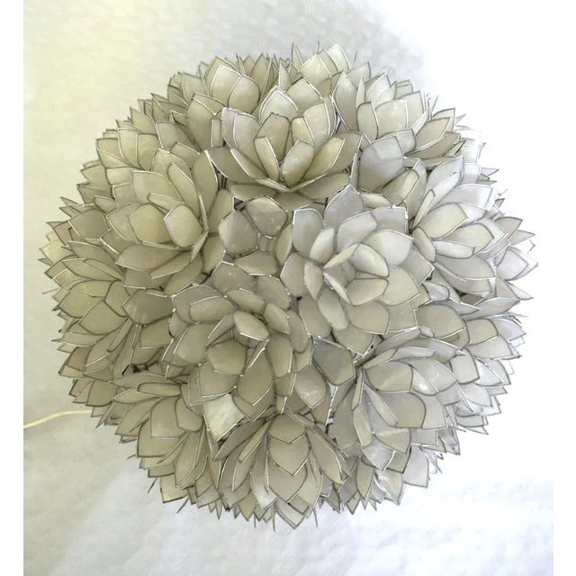 1960s Large Capiz Lotus Ball Table Lamp from Rausch, 1960s For Sale - Image 5 of 11