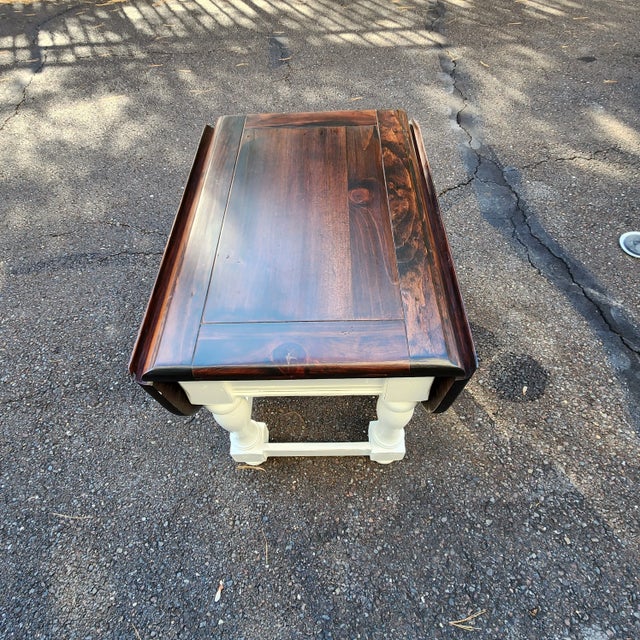 1980s Cottage Drop Leaf Side Table For Sale - Image 4 of 10