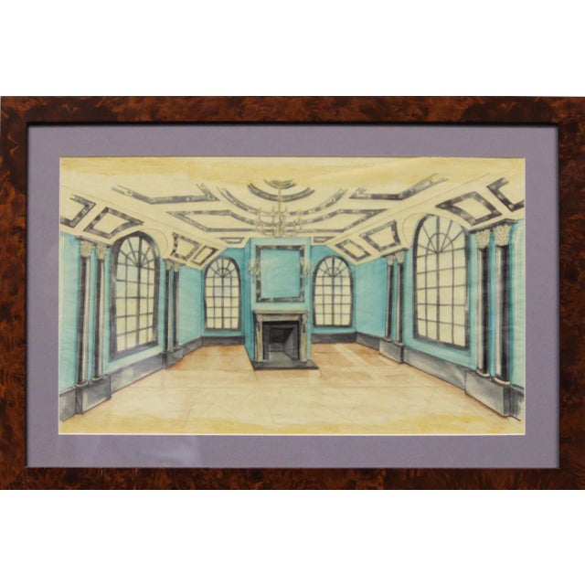 "Salon Interior" Watercolour Painting For Sale