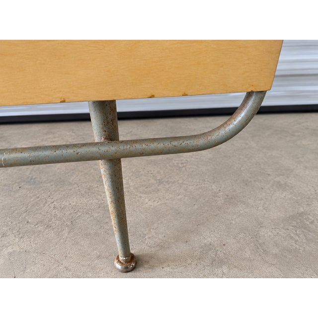 Metal 1950s Attributed to Raymond Loewy for Brunswick Industrial Metal Writing Desk For Sale - Image 7 of 7