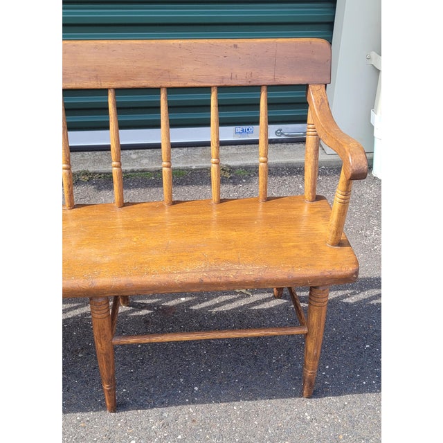 Farmhouse Antique 19th Century Deacons Bench For Sale - Image 3 of 9