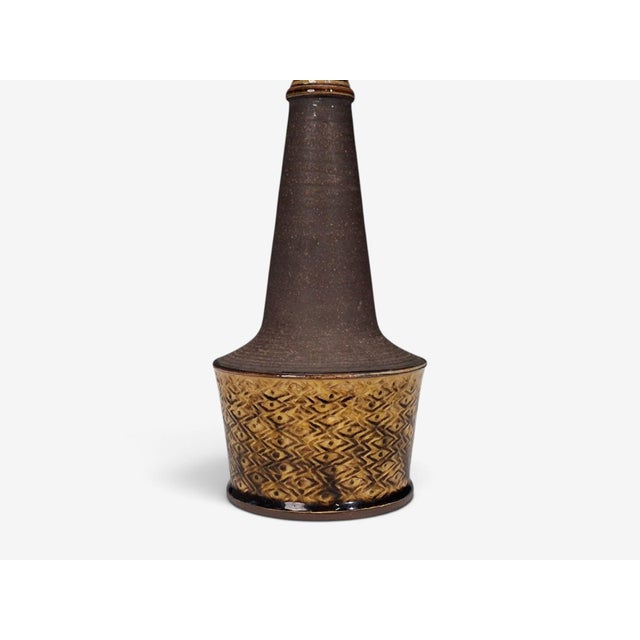 1960s Nils Kähler, Table Lamp, Brown Glazed Stoneware For Sale In New York - Image 6 of 10