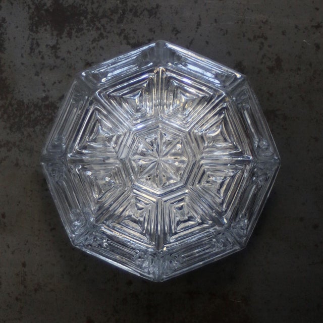 Mid-Century Octogon Clear Glass Sconces Flush Mounts For Sale - Image 6 of 7