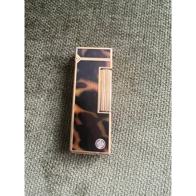 Late 20th Century Vintage Dunhill Gold Plated Rare Cognac Marble Lacquer Lighter Original Case For Sale - Image 5 of 18