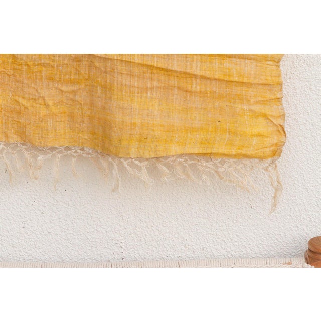 Contemporary Organic Peace Silk Throw, Summer Yellow For Sale - Image 3 of 6