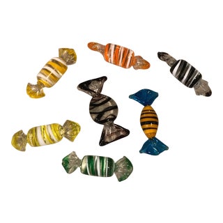 Murano Glass Candy Figurines - Set of 7 For Sale