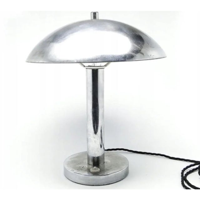 Metal Art Deco Table Lamp from Napako, Czechoslovakia, 1950s For Sale - Image 7 of 7