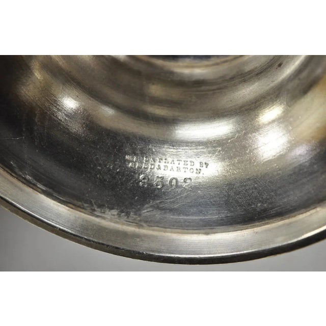 Antique Reed & Barton Victorian Silver Plated Pedestal Brides Basket W/ Handle For Sale - Image 9 of 10