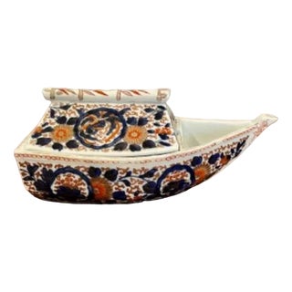 Japanese Imari Boat Shaped Dish, 1900s For Sale