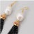 1990s Gold on Sterling Silver Cultured Pearl, Ruby & Onyx Tassel Earrings - 2 Pieces For Sale In West Palm - Image 6 of 6