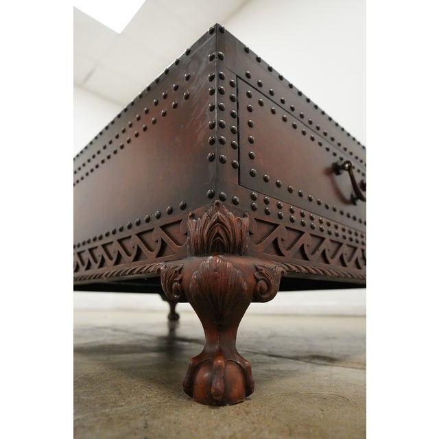 1980s Attributed to Ralph Lauren Dalton Leather Clad Cocktail Coffee Table For Sale - Image 9 of 10