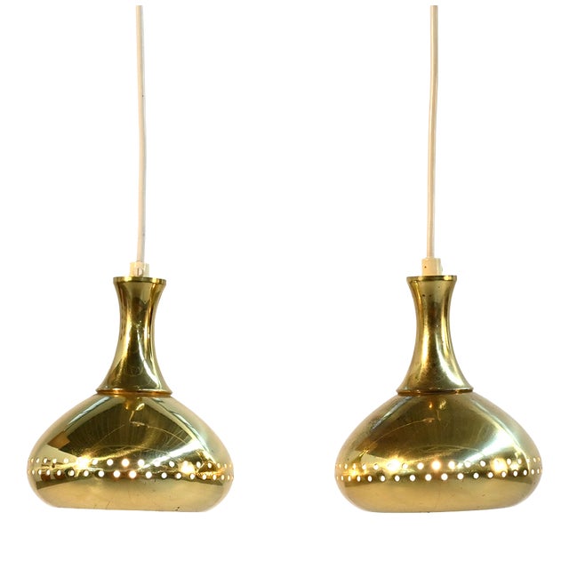Pendant Lamps attributed to Hans-Agne Jakobsson for Markaryd, 1950s, Set of 2 For Sale